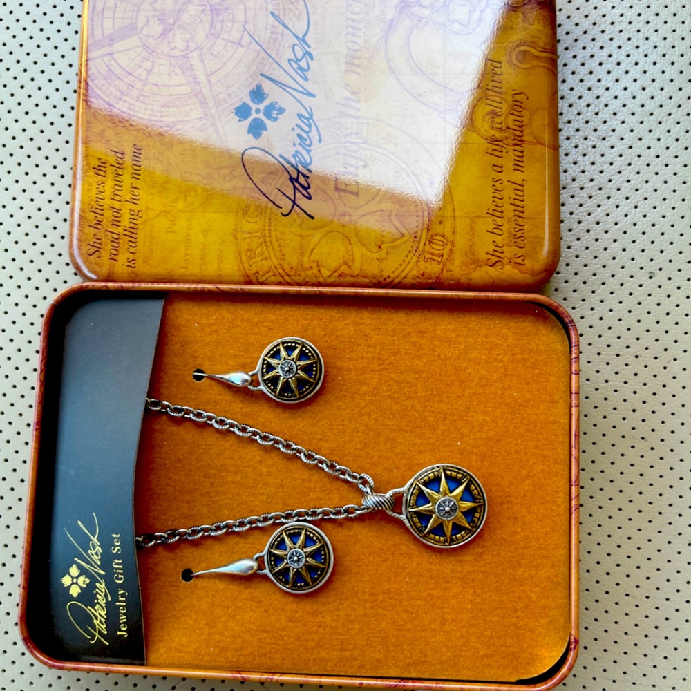 Brand New Patricia Nash Compass Earrings Necklace